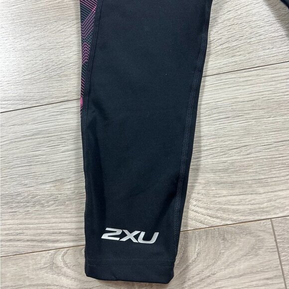 2XU Black Compression Legging Tights Pink Side Print - Picture 4 of 10